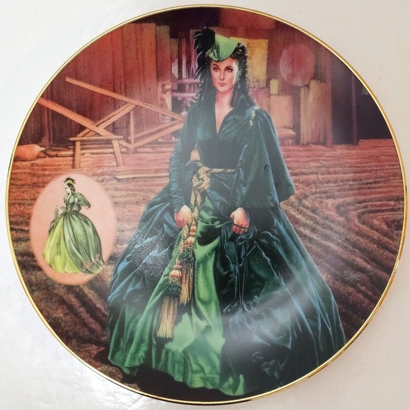 Gone with the Wind "The Green Drapery Dress" 1993 Plate #1033B - Picture 6 of 11